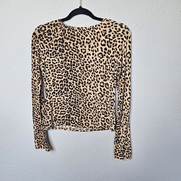 Mary Kate and Ashley Top Juniors Youth XL 14-16 Leopard Brown Tan Stretchy Soft - Picture 7 of 8